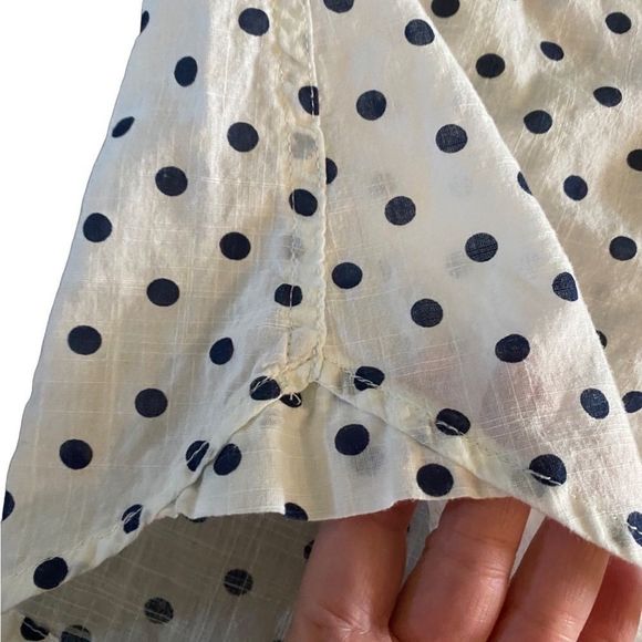 So Perfect button down long sleeve Shirt black and white polka dot size Large - Picture 7 of 8